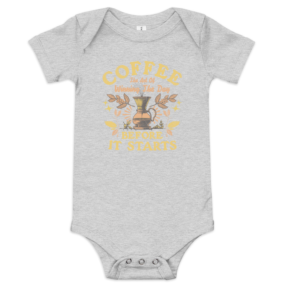 Coffee, The art of Winning The Day Baby Short Sleeve One Piece