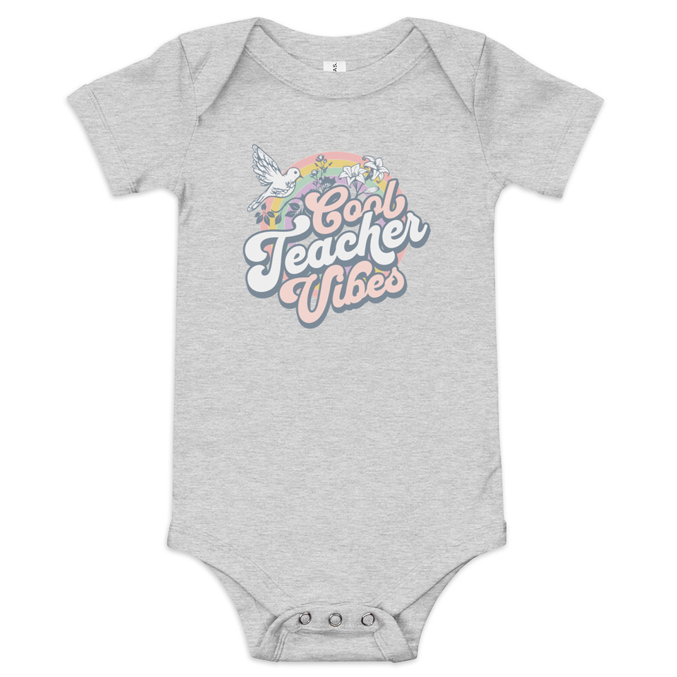 Cool Teacher Vibes Baby Short Sleeve One Piece