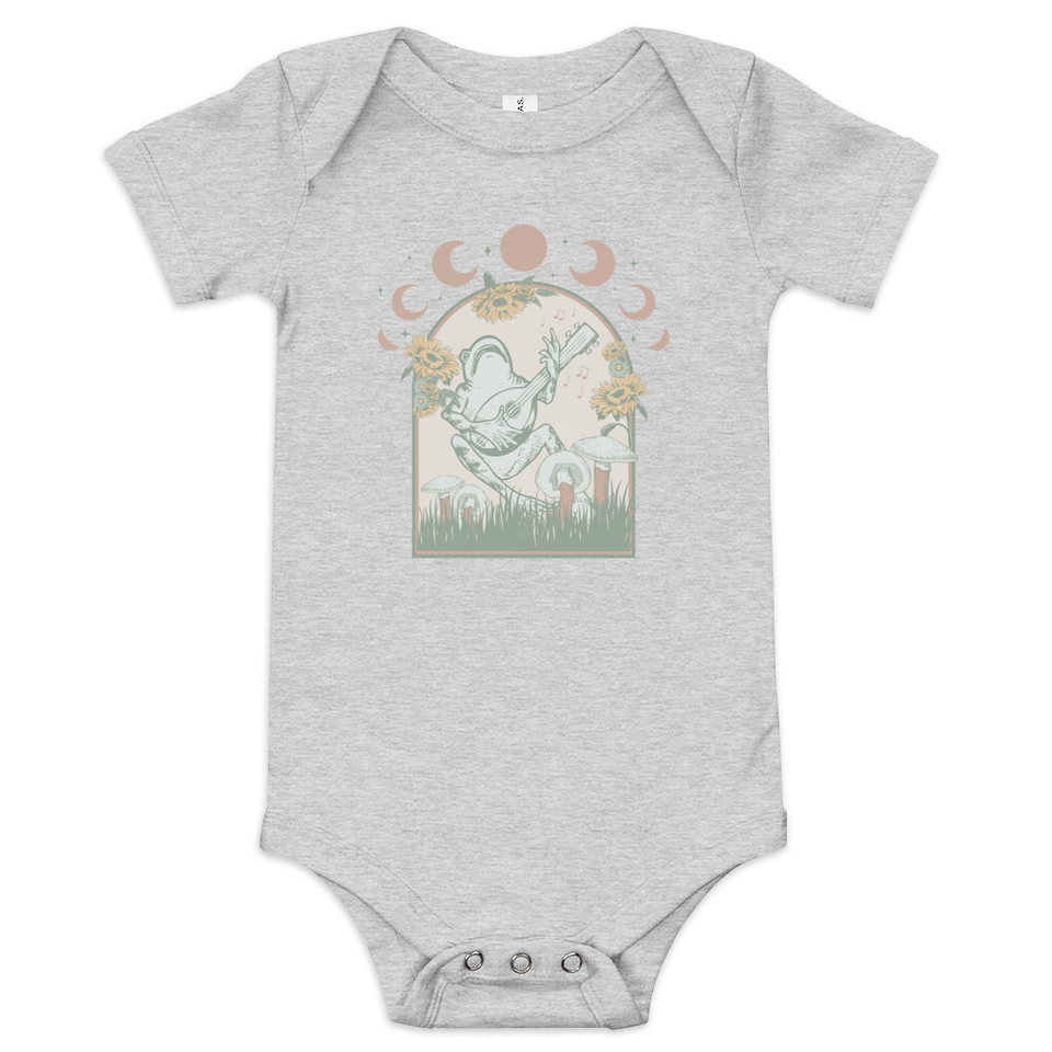 Cottagecore Frog Botanical Baby Short Sleeve One Piece