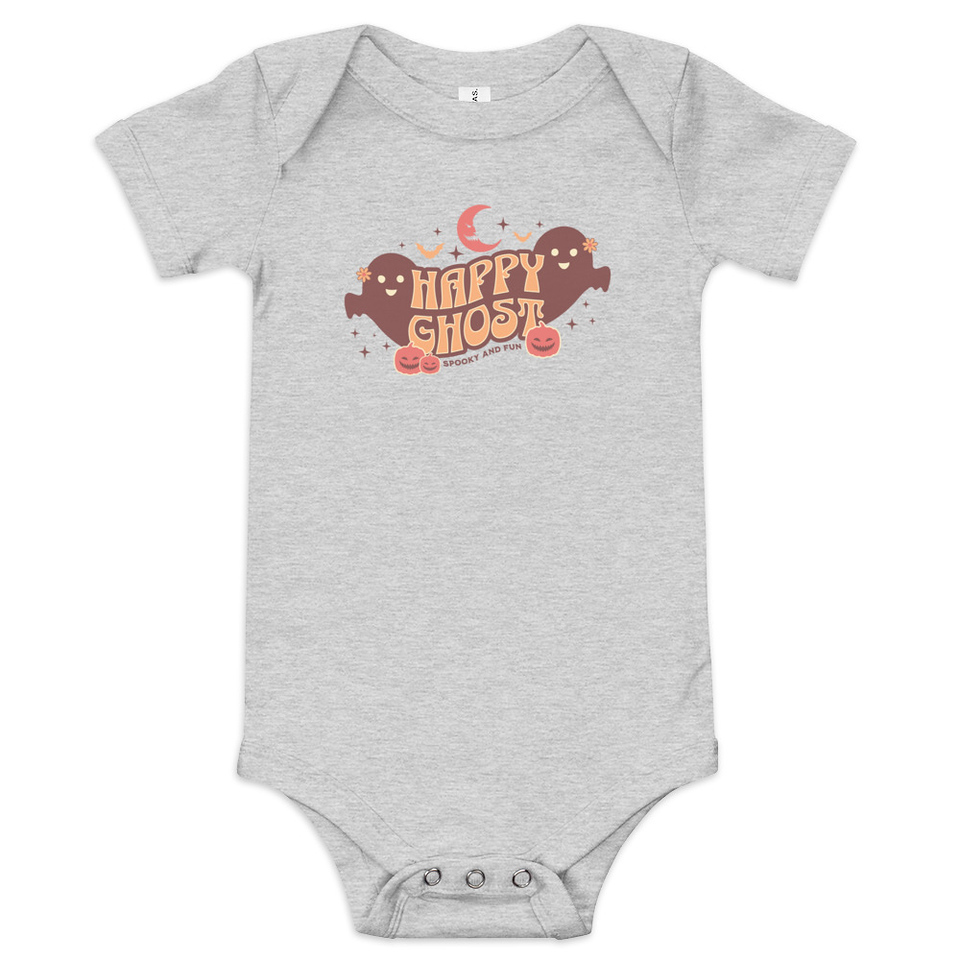 Cute Happy Ghost Baby Short Sleeve One Piece