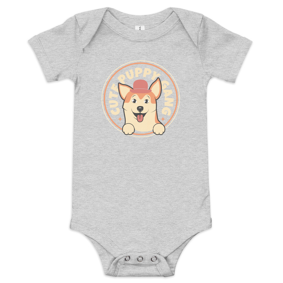 Cute Puppy Gang - Corgi Baby Short Sleeve One Piece