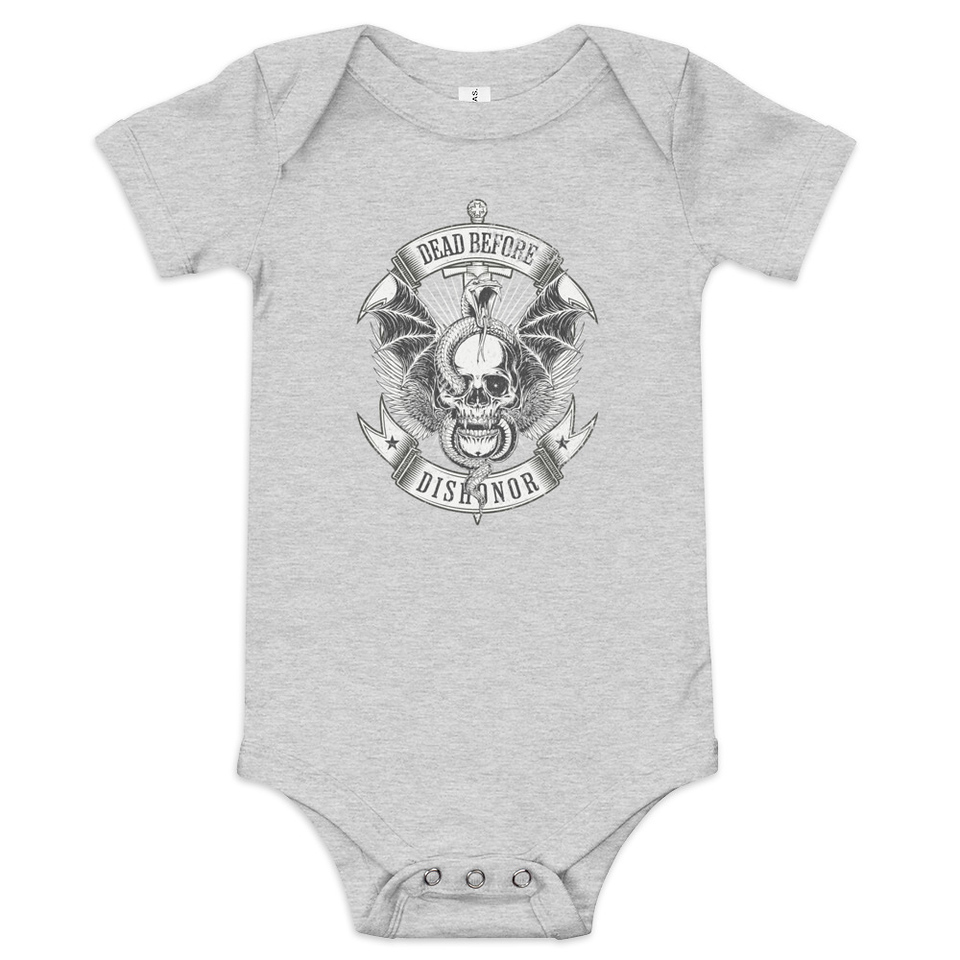 DEAD BEFORE DISHONOR Baby Short Sleeve One Piece
