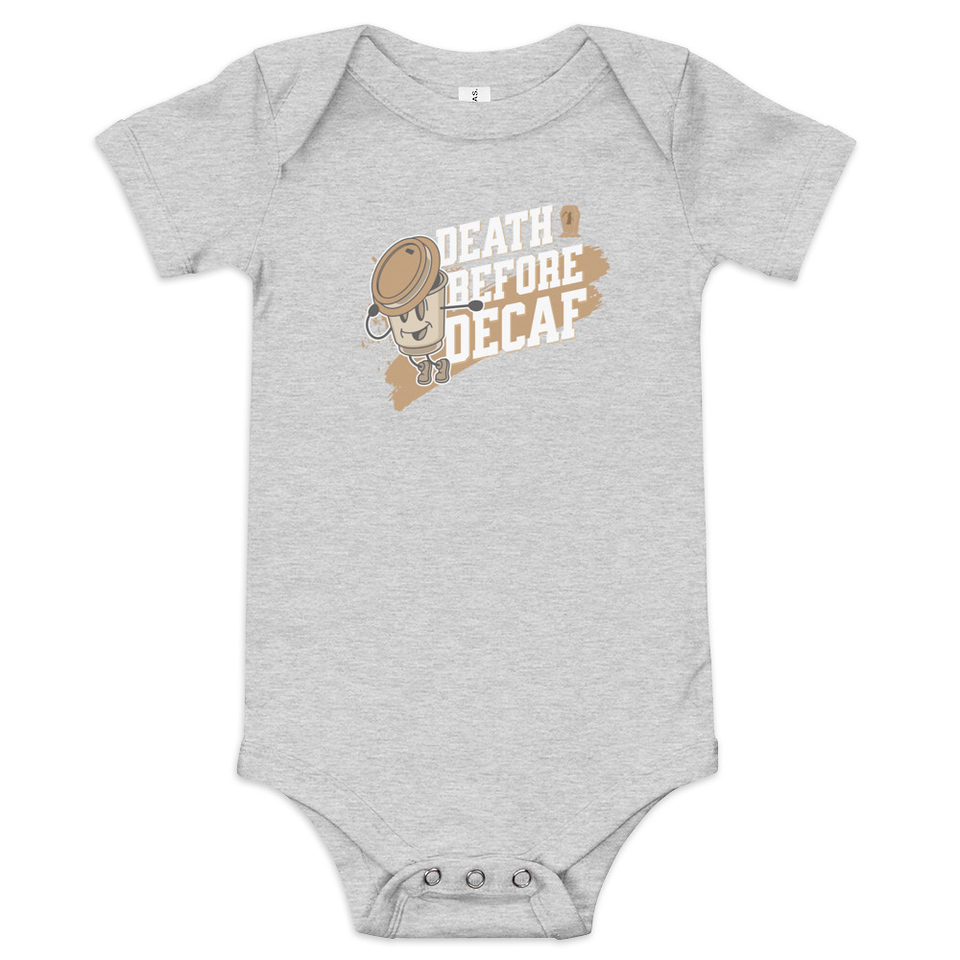 Death Before Decaf Baby Short Sleeve One Piece