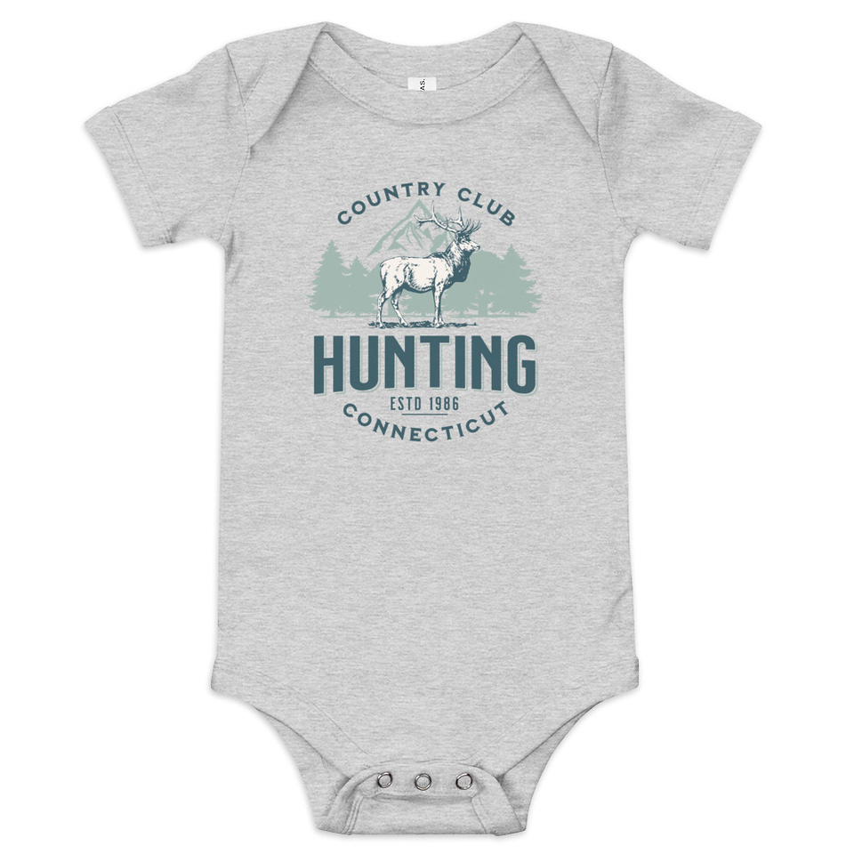 Deer Hunting Country Club  Baby Short Sleeve One Piece