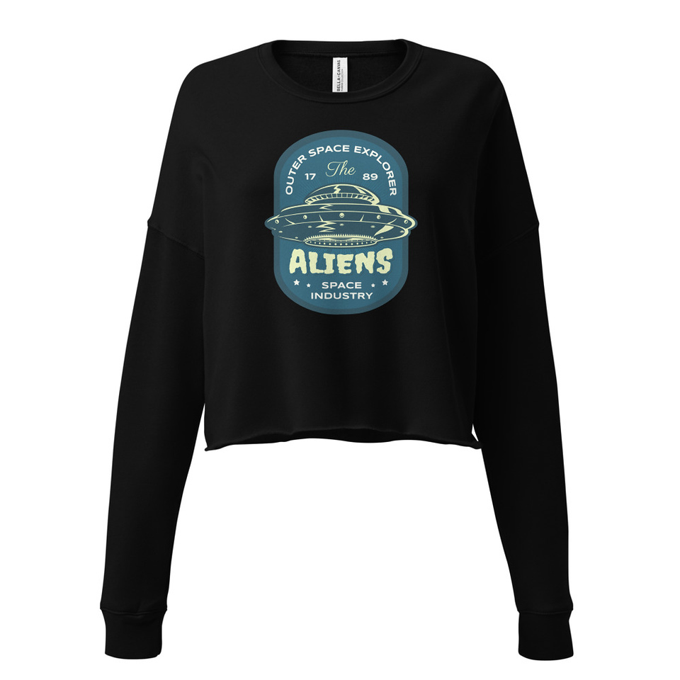 Aliens Outer Space Explorer - UFO Women's Cropped Sweatshirt