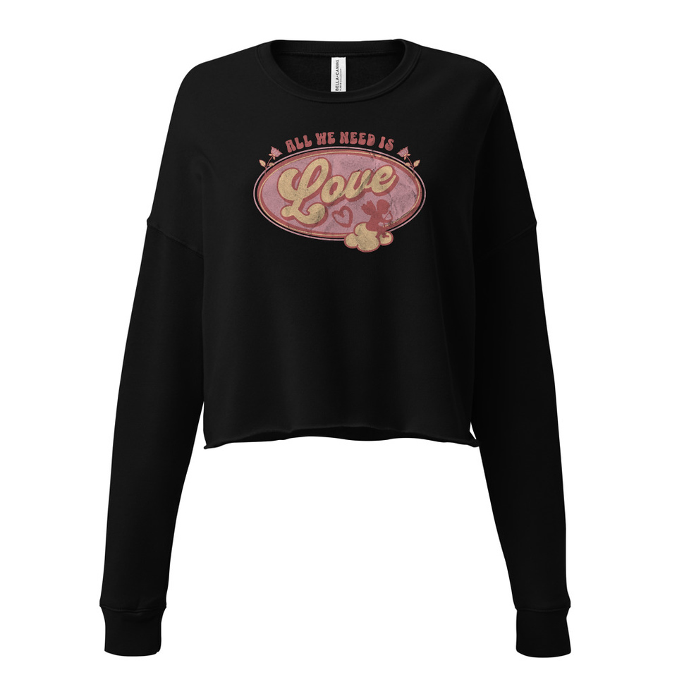 All We Need Is Love - Cupid Women's Cropped Sweatshirt