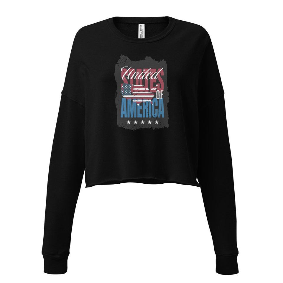 America (3) Women's Cropped Sweatshirt