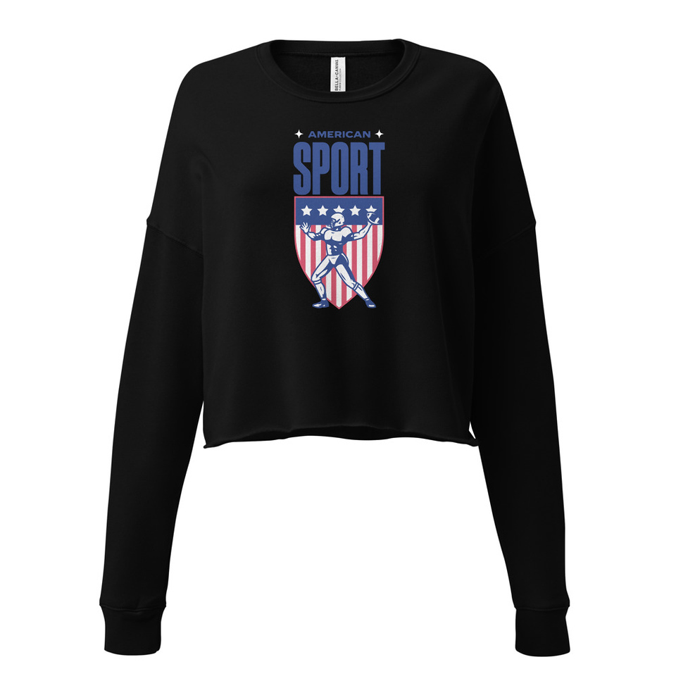 American Football Sport Women's Cropped Sweatshirt