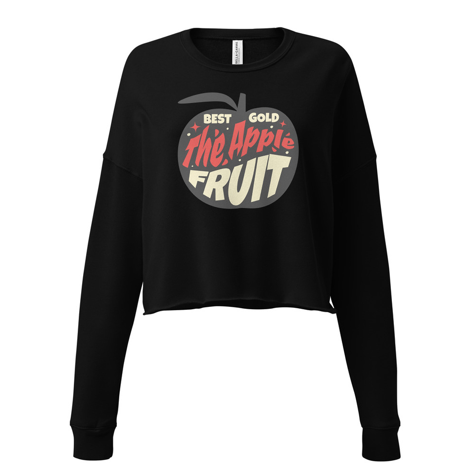 Apple Fruit - Typographic Lettering Women's Cropped Sweatshirt