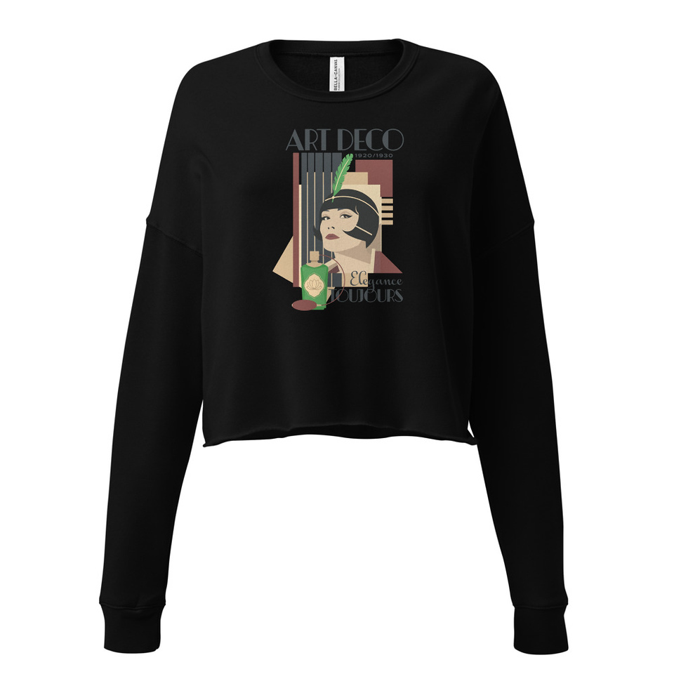 Art Deco Elegance Toujours Women's Cropped Sweatshirt