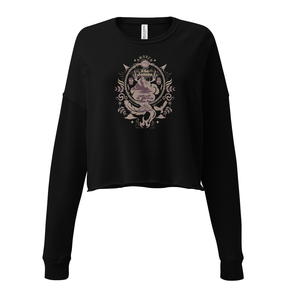 Awaken The Senses - Coffee Beans Women's Cropped Sweatshirt
