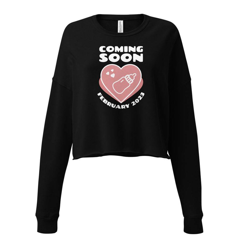 Baby Announcement - Feeding Bottle Women's Cropped Sweatshirt