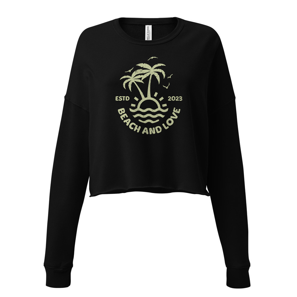 Beach and Love Women's Cropped Sweatshirt