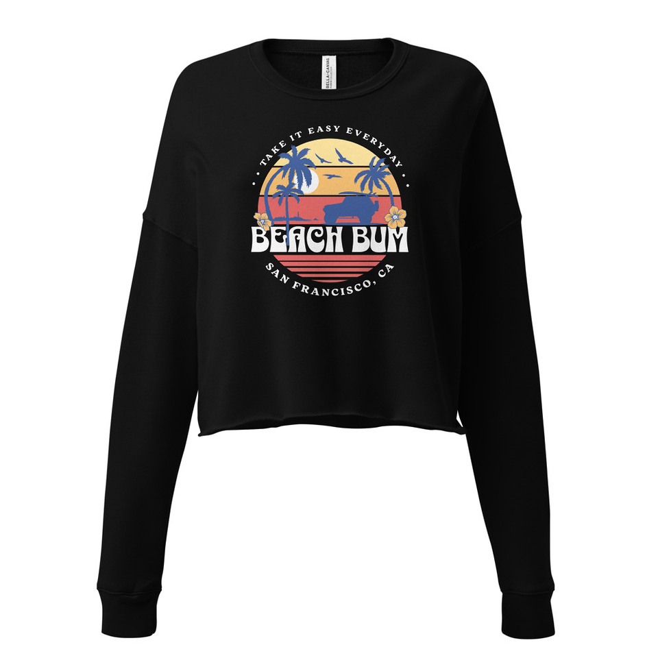 Beach Bum - Sunset Surfing Women's Cropped Sweatshirt