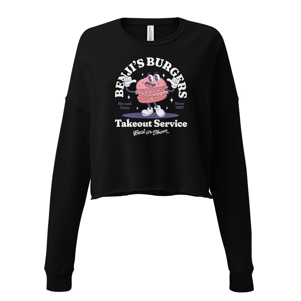 Benji's Burgers - Fast Food Women's Cropped Sweatshirt