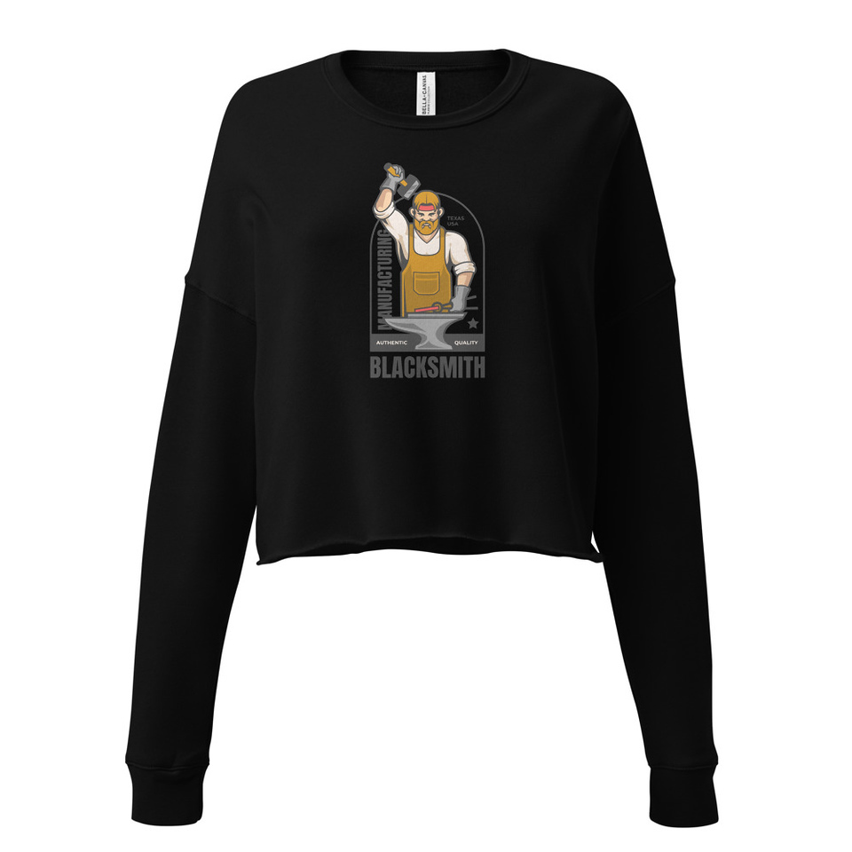 Blacksmith Workshop - Metalwork Women's Cropped Sweatshirt