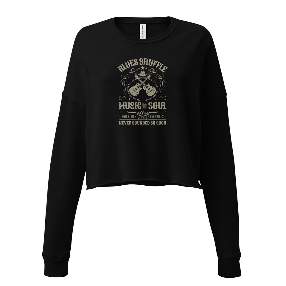 Blues Music from the Soul - Guitar Women's Cropped Sweatshirt