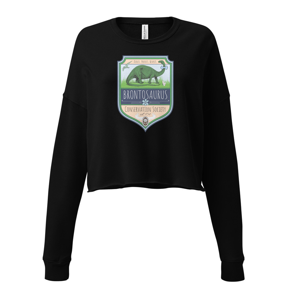 Brontosaurus Conservation Society Women's Cropped Sweatshirt