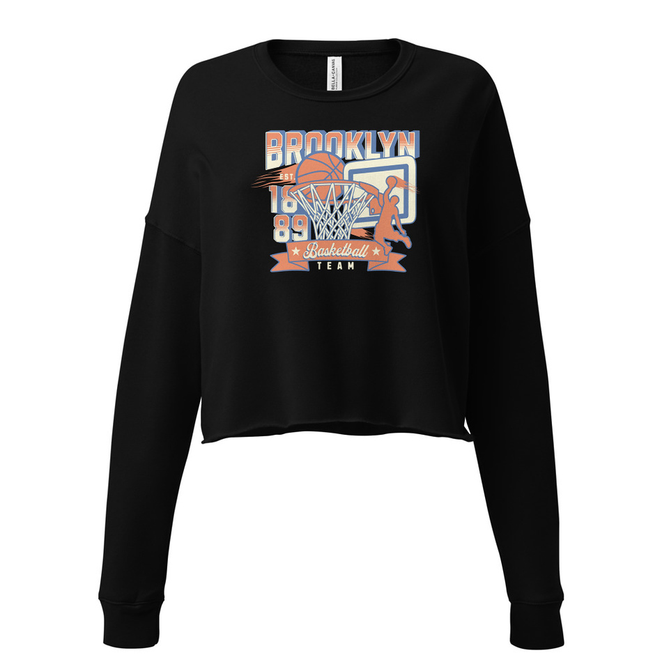 Brooklyn Basketball Team - Athletic Sports Women's Cropped Sweatshirt