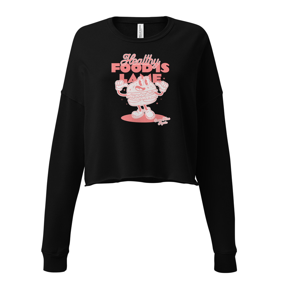 Burger Mascot Women's Cropped Sweatshirt