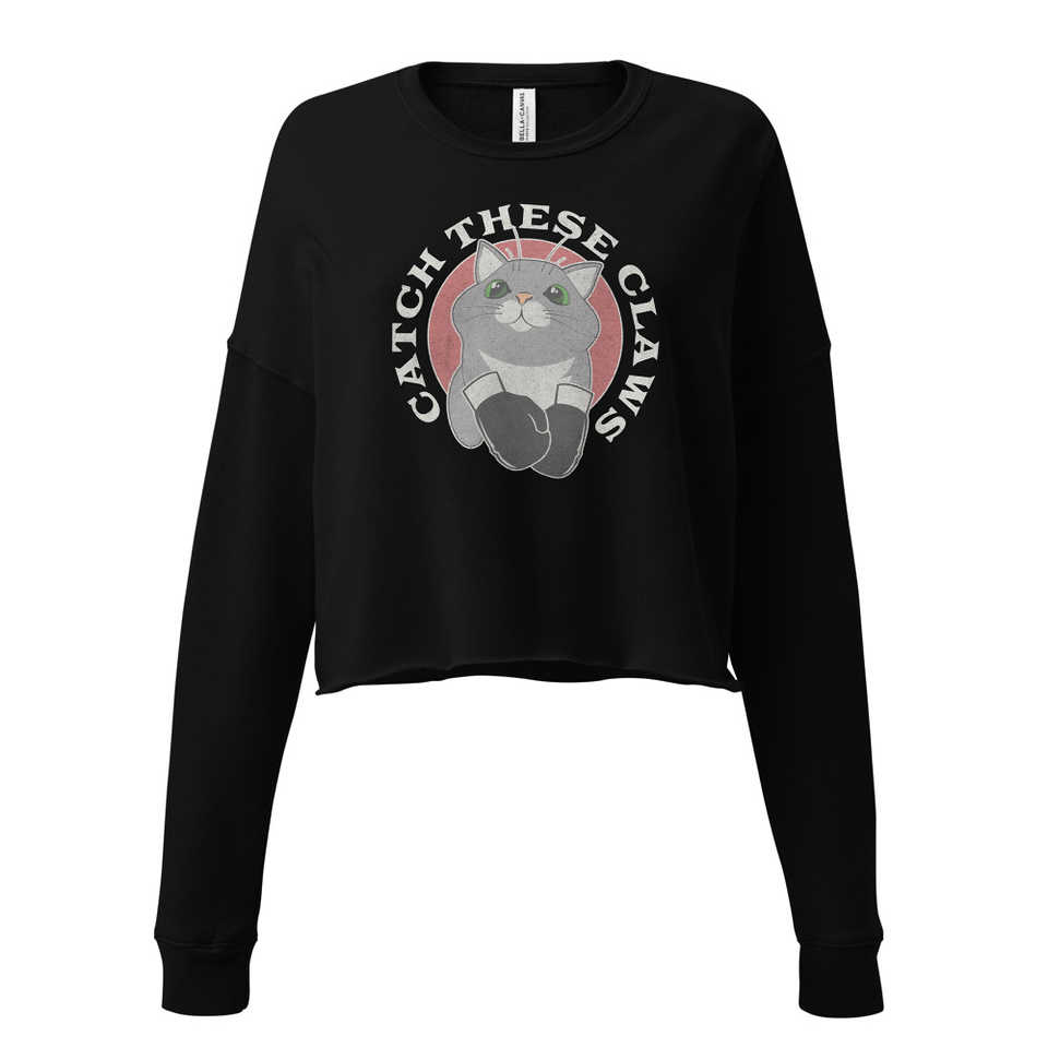 Catch These Claws - Cute Cat Women's Cropped Sweatshirt