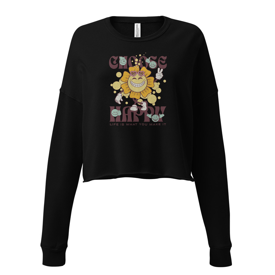 Choose Happy Women's Cropped Sweatshirt