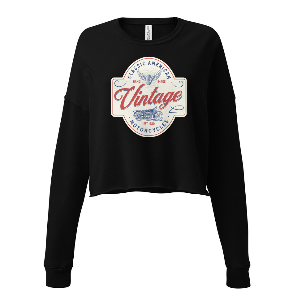 Classic American Motorcyles - Vintage Women's Cropped Sweatshirt