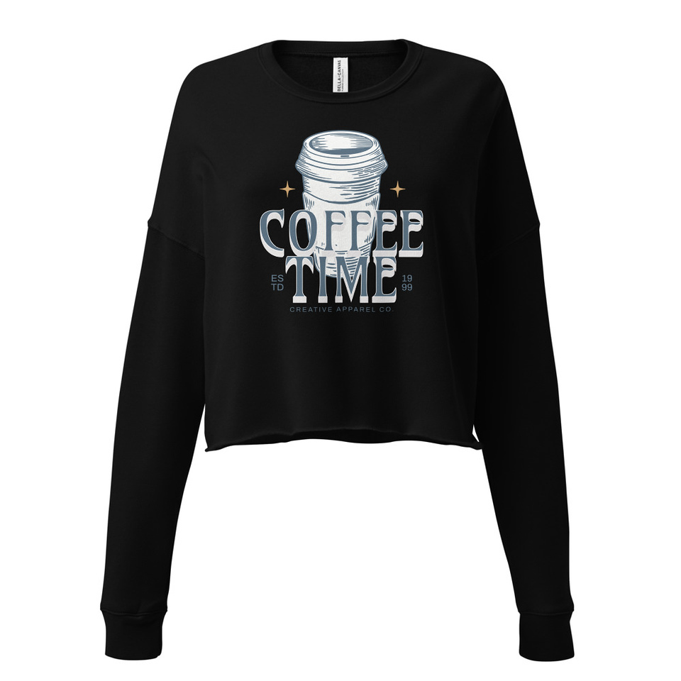 Coffee Time Women's Cropped Sweatshirt