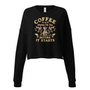 Coffee, The art of Winning The Day Women's Cropped Sweatshirt