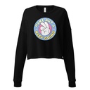 Colorful Fun Retro Style Badge Women's Cropped Sweatshirt