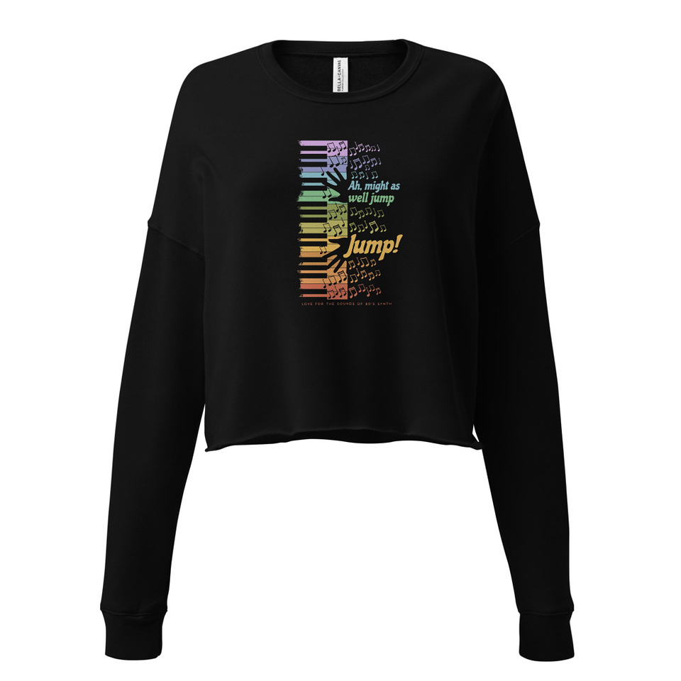 Colorful Retro Keyboard Women's Cropped Sweatshirt