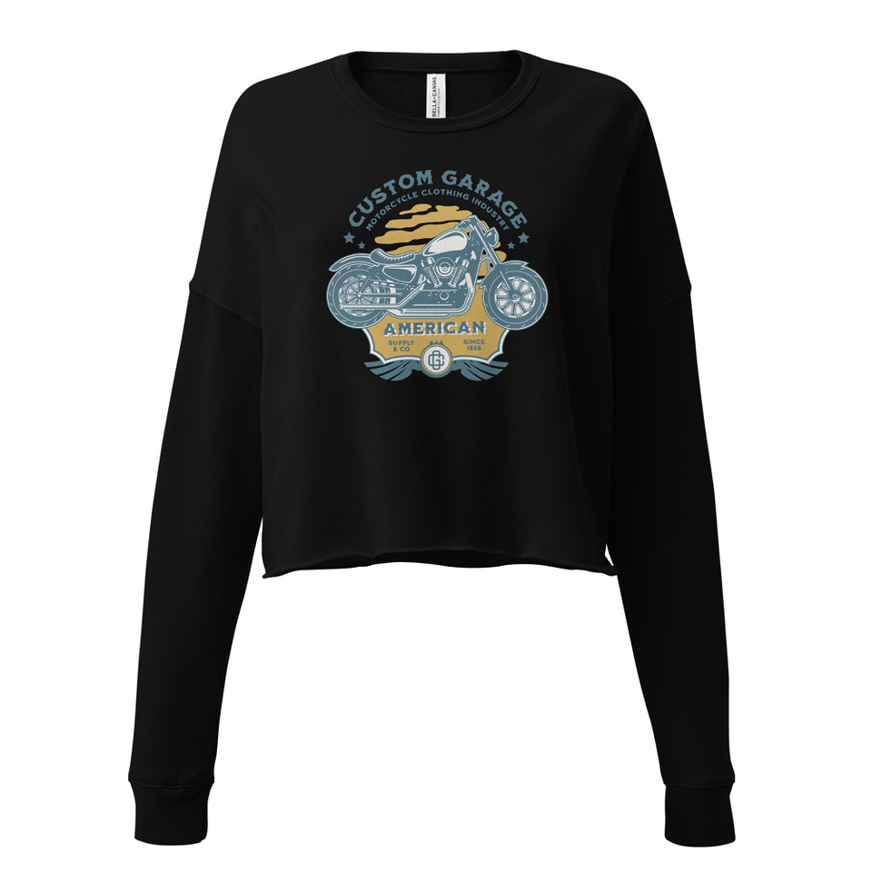 Custom Garage - Motorcycle Women's Cropped Sweatshirt