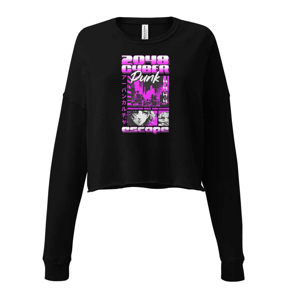 Cyber Punk Escape - Japanese Anime Women's Cropped Sweatshirt