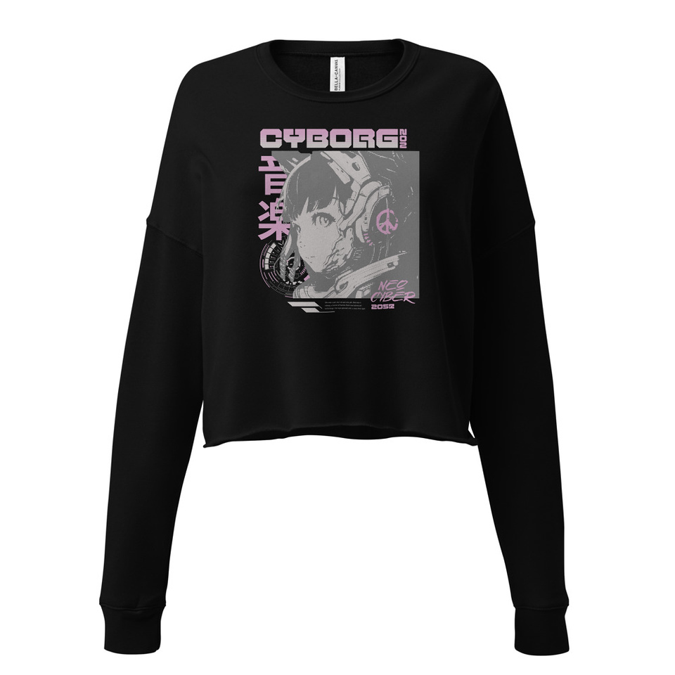 Cyborg - Y2k Style Women's Cropped Sweatshirt