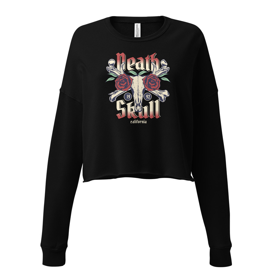 Death Skull - Flower Women's Cropped Sweatshirt
