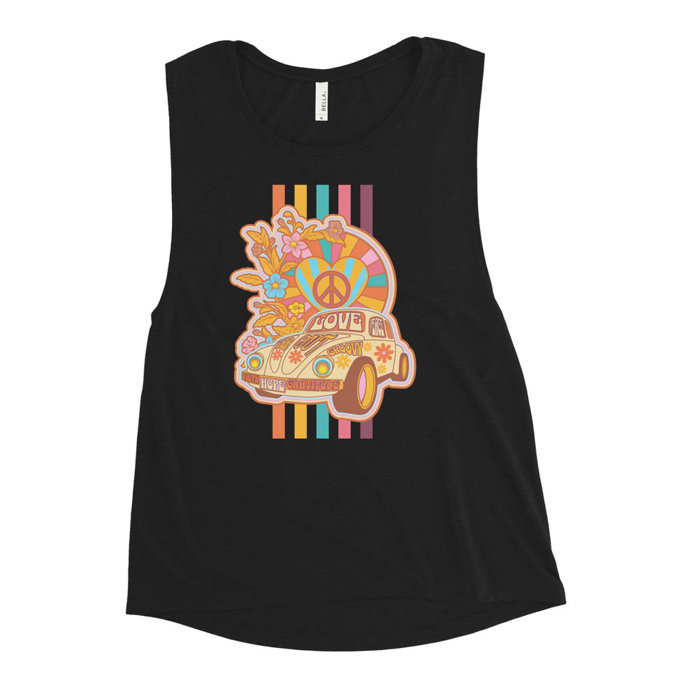 60s flower power Women's Muscle Tank