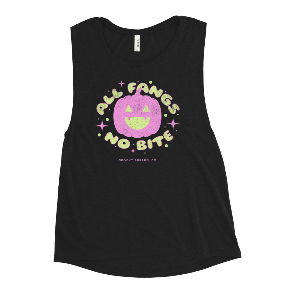 All Fangs No Bite - Halloween Women's Muscle Tank