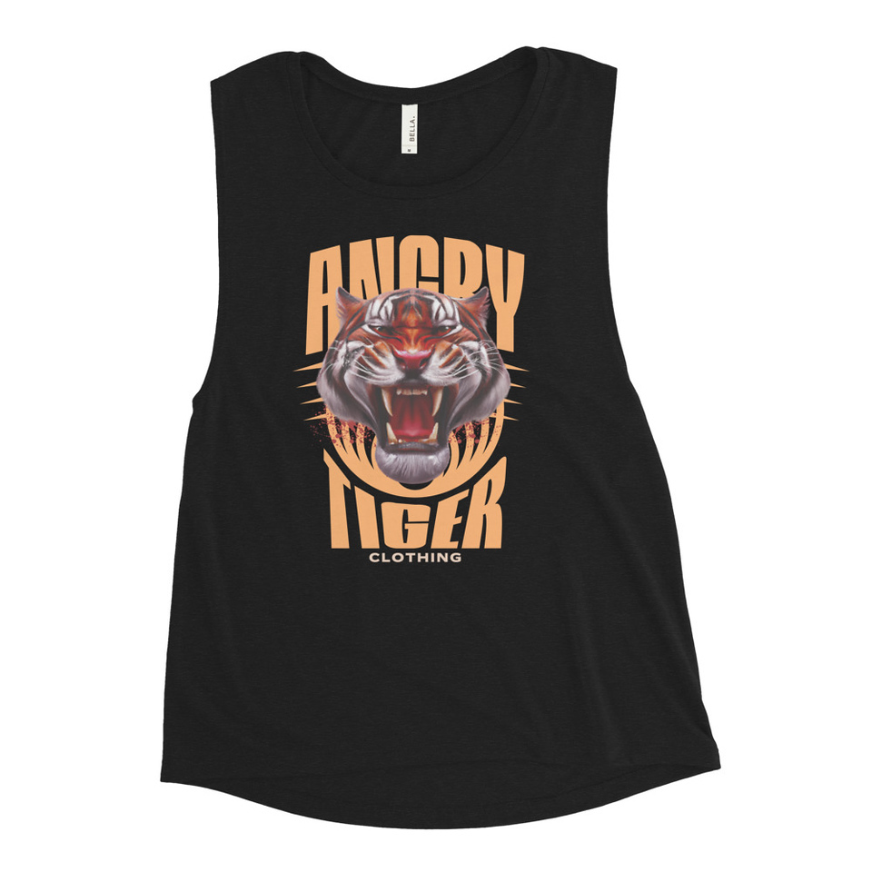 Angry Tiger - AI Women's Muscle Tank