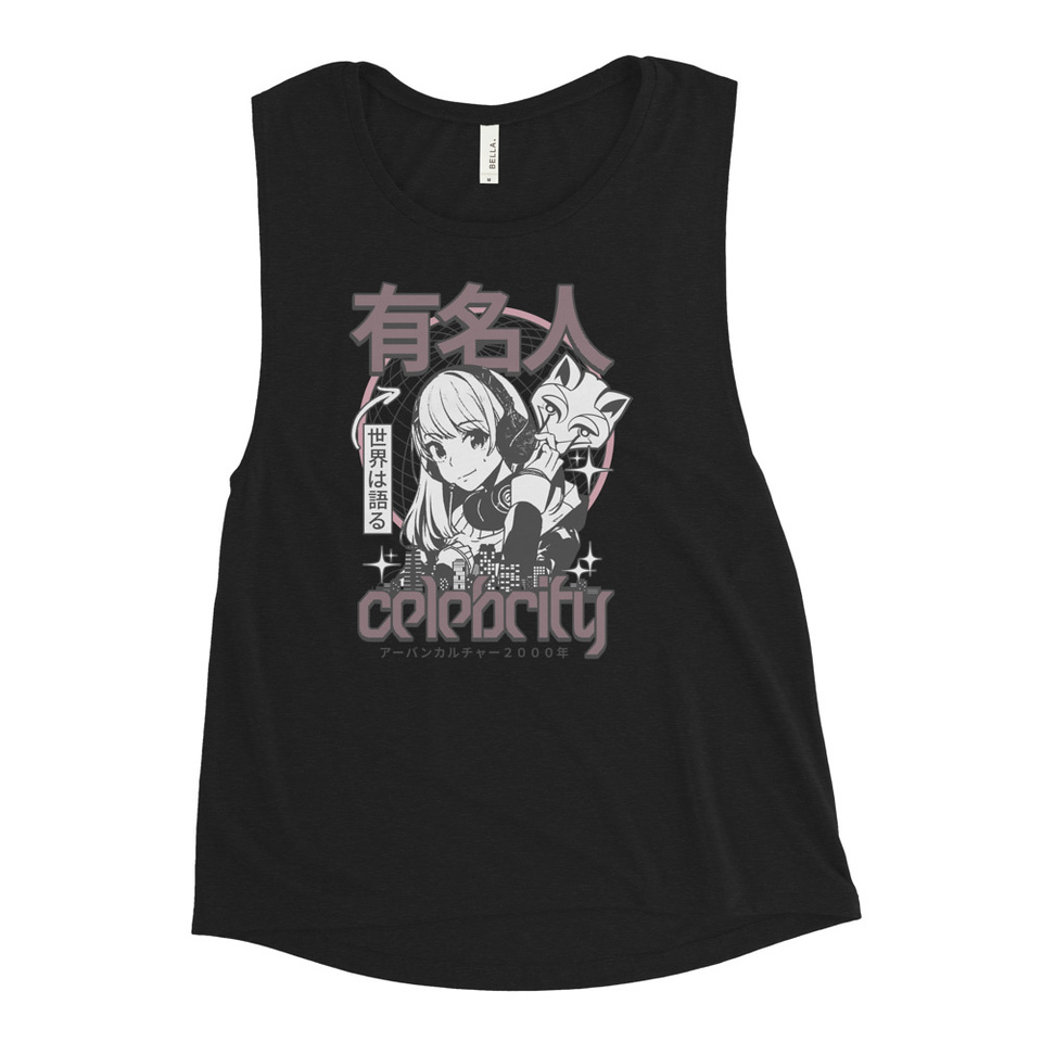 Anime Celebrity Girl - Japanese Cyber Streetwear Women's Muscle Tank