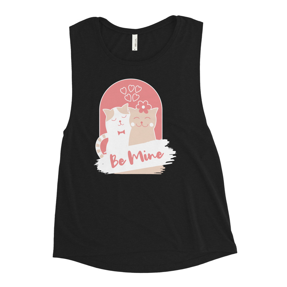 Be Mine - Cute Cat Couple Women's Muscle Tank
