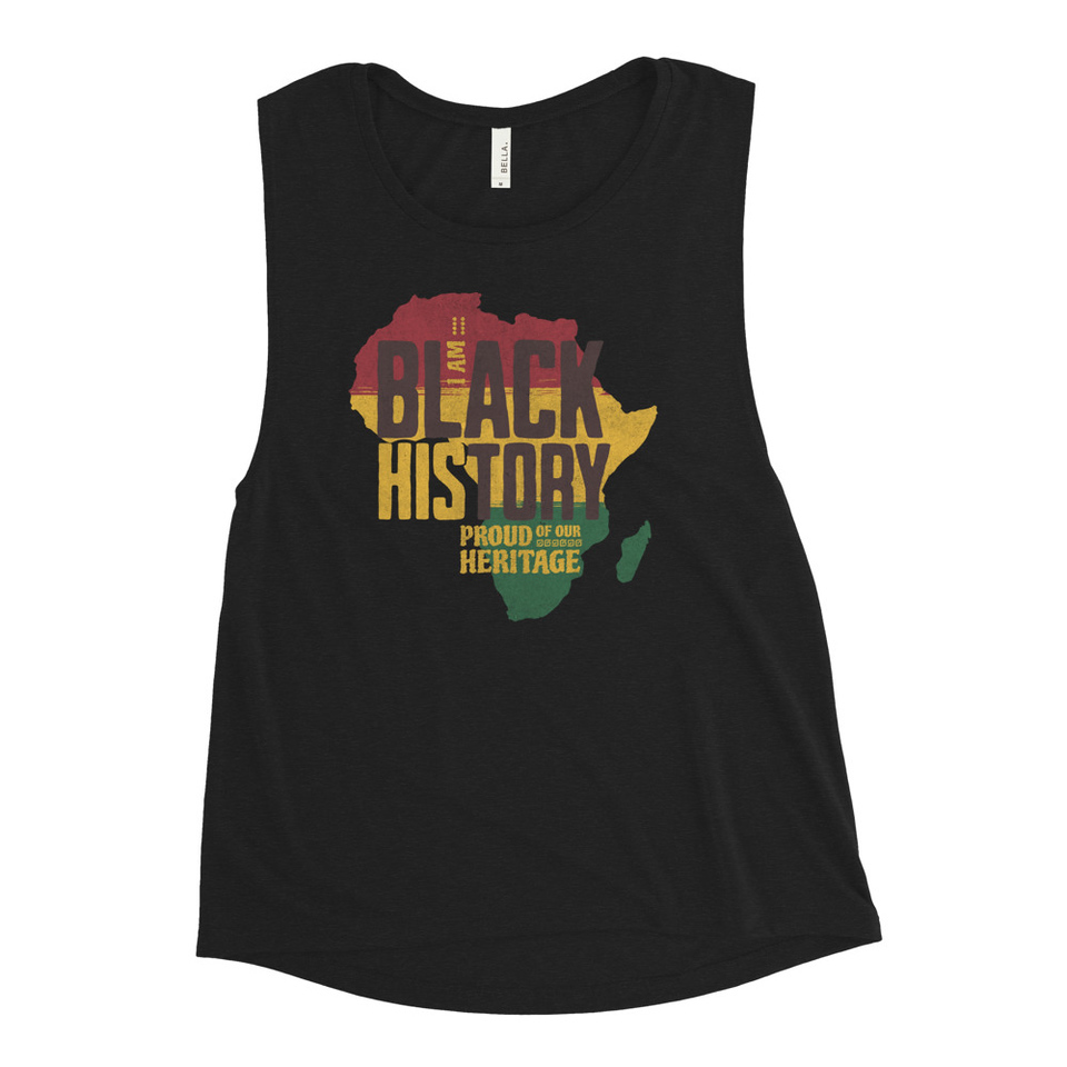 Black History - Heritage Map Women's Muscle Tank