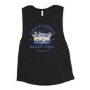 California Beach Vibes - Retro Camper Van Women's Muscle Tank