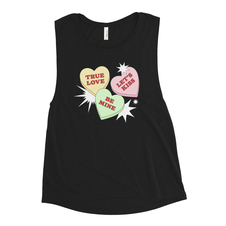 Candy Hearts - Valentine's Day Women's Muscle Tank