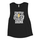 Coffee Energy Drink - Grunge Bolt Women's Muscle Tank
