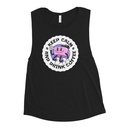 Colorful Fun Retro Style Coffee Quote Women's Muscle Tank
