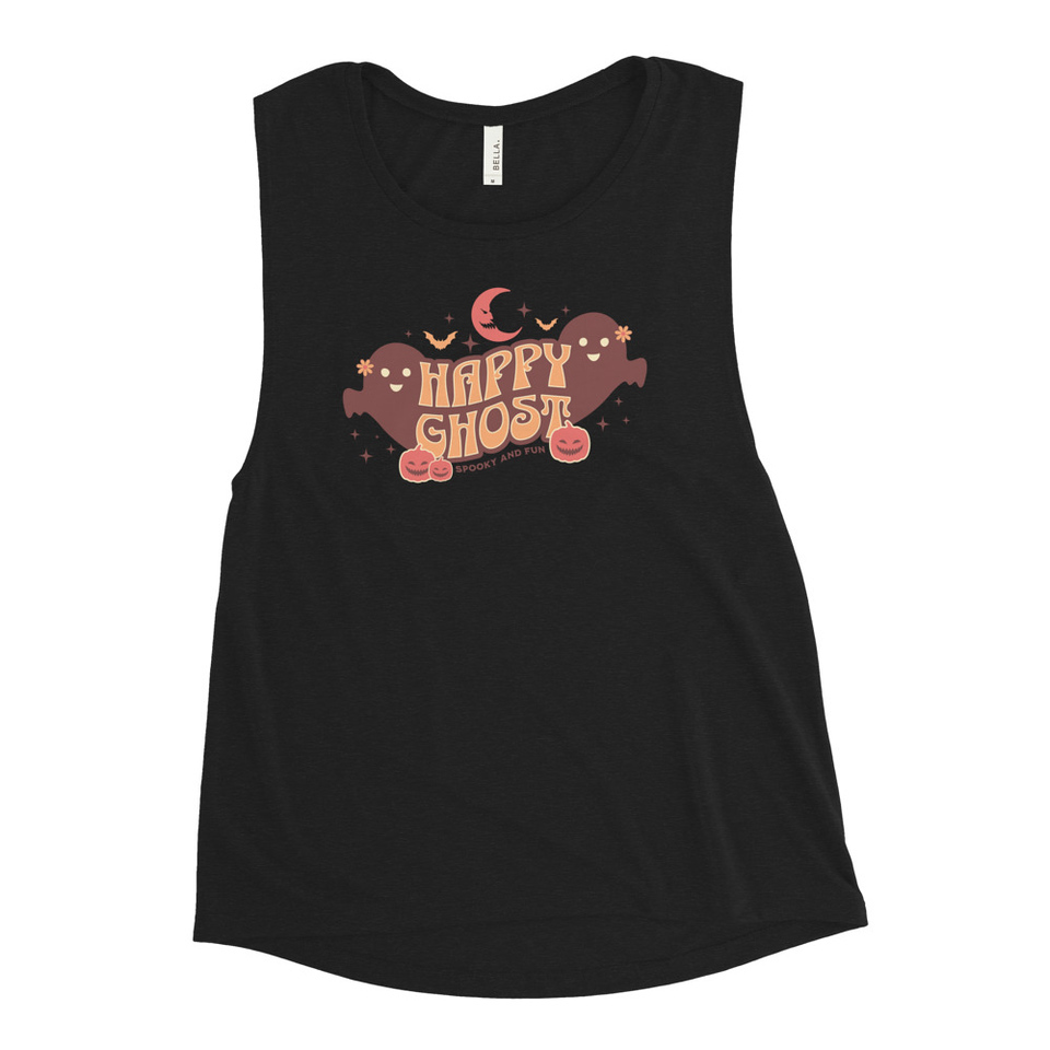 Cute Happy Ghost Women's Muscle Tank