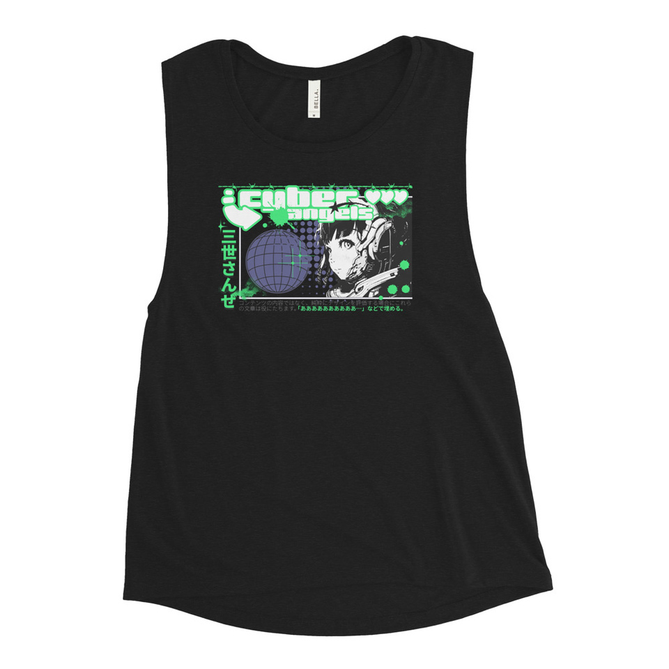 Cyber Angels - Y2k Girl Anime Women's Muscle Tank