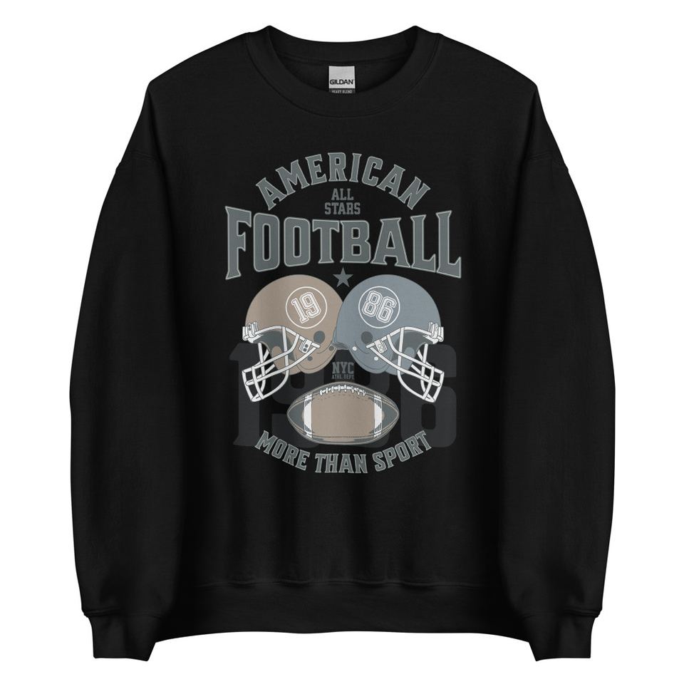 American All Star Football - Sports Helmet Unisex Crew Neck Sweatshirt