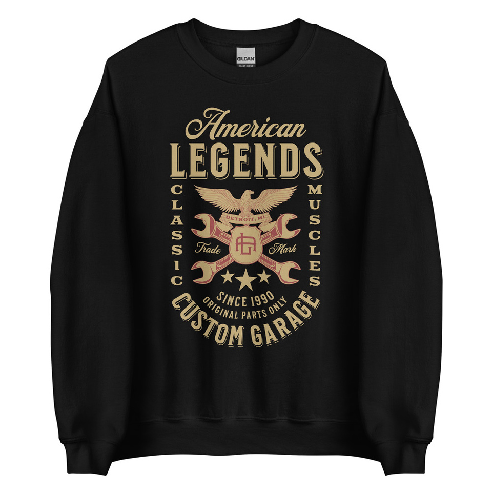 American Legends Garage - Eagle Unisex Crew Neck Sweatshirt