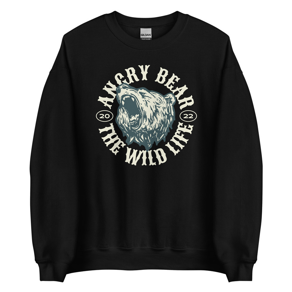 Angry Bear - Wild Life Animal Unisex Crew Neck Sweatshirt